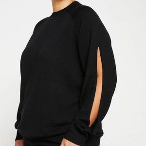 NWT Universal Standard Beals Merino Cut-out Sweater in Black (size 10/12)